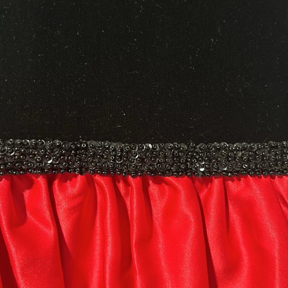 Rare Editions Velvet Flocked Satin Dress - Picture 6 of 9